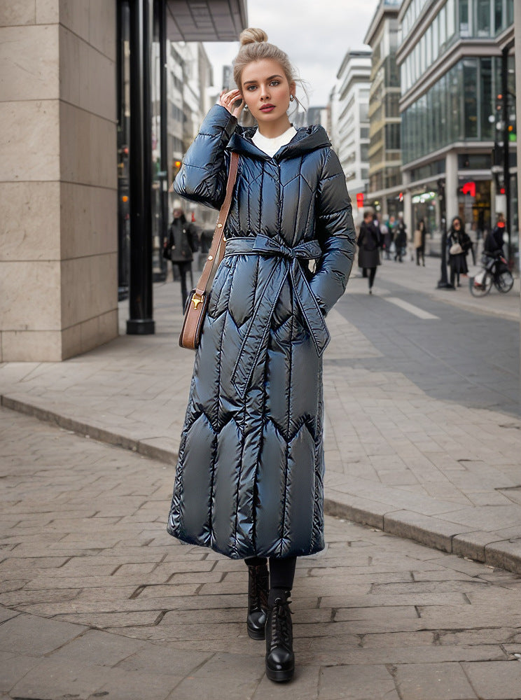 Damjacka med Bälte Minimalistisk Design Polyester och Ull-2