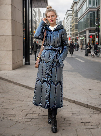 Damjacka med Bälte Minimalistisk Design Polyester och Ull-2