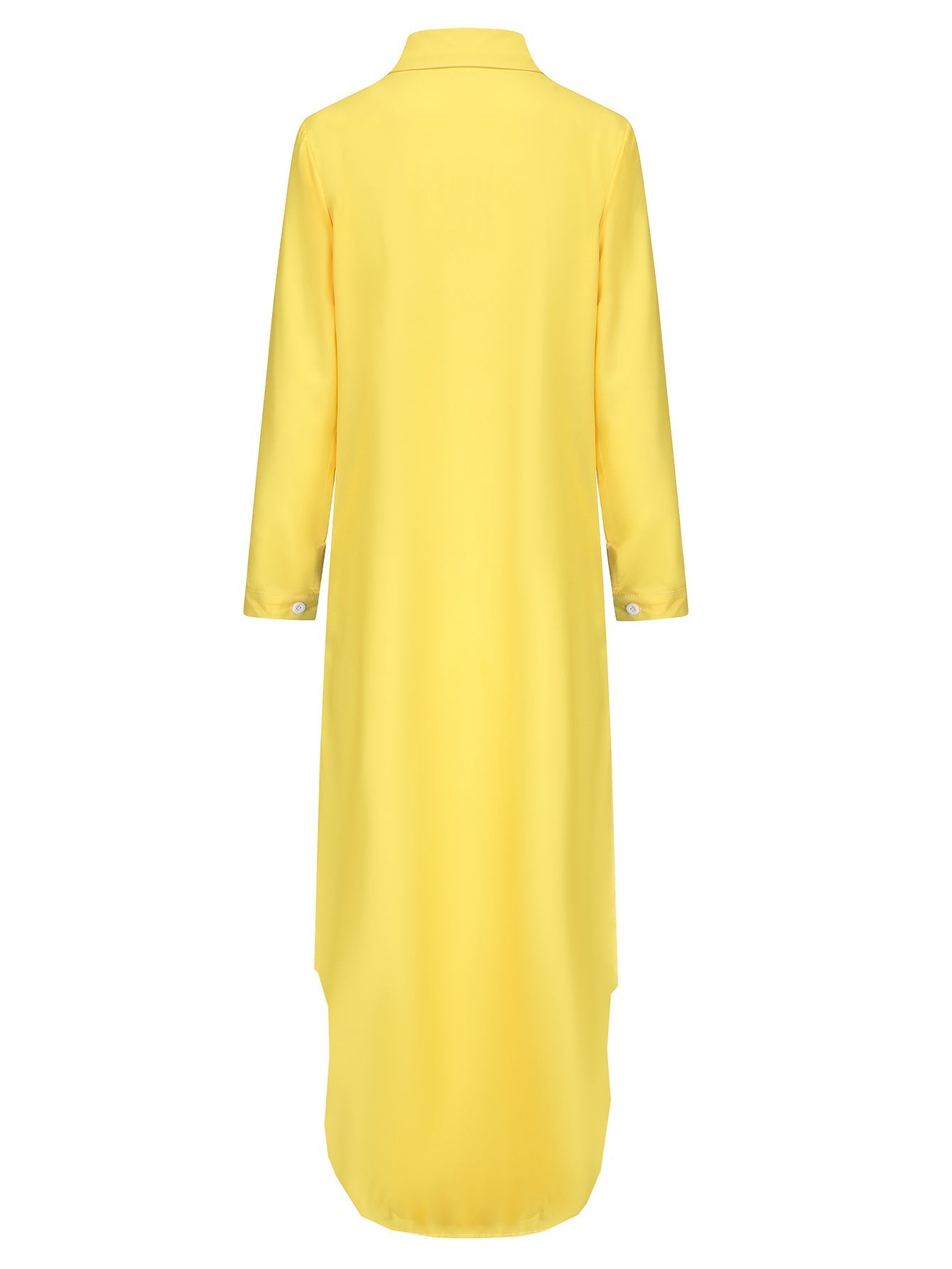 Damklänning Midi Långärmad Polyester med Ansiktstryck och Skjortkrage-3