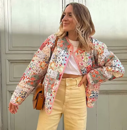 Kvinnors Långärmad Topp Med Tryck Lätt Material-4