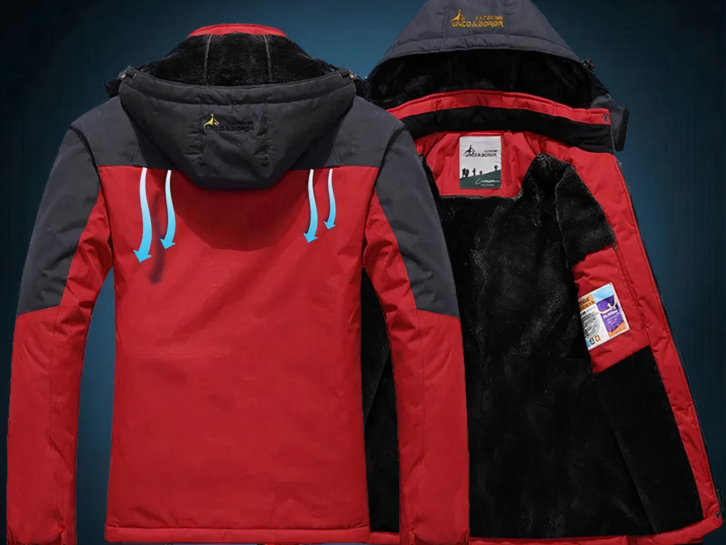 Herr och Dam Utomhushoodie Vattentålig Snabbtorkande-2