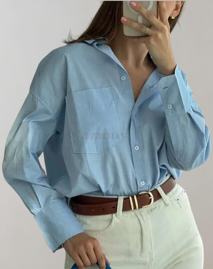 Variant image for Dam Blus Vintage Stil Reverseringskrage Polyester-1