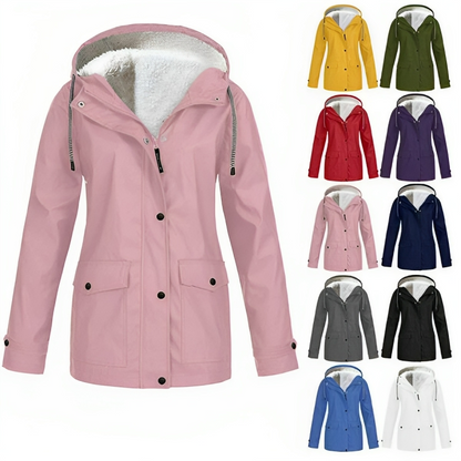 Dam Regnrock Vattenavvisande Fleece Varm och Bekväm 2