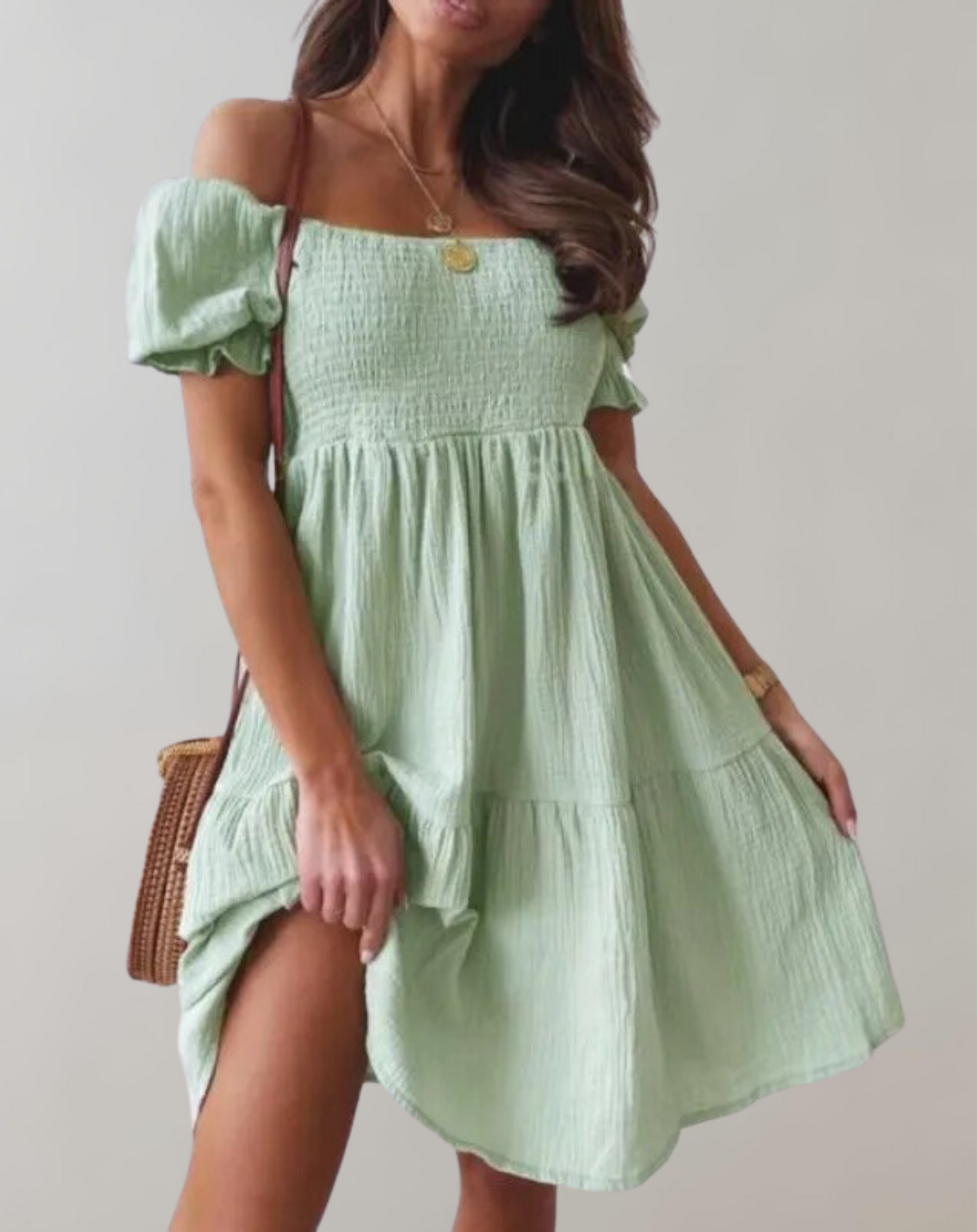 Variant image for Dam Strandklänning Utskärning Polyester Trendig Design-7