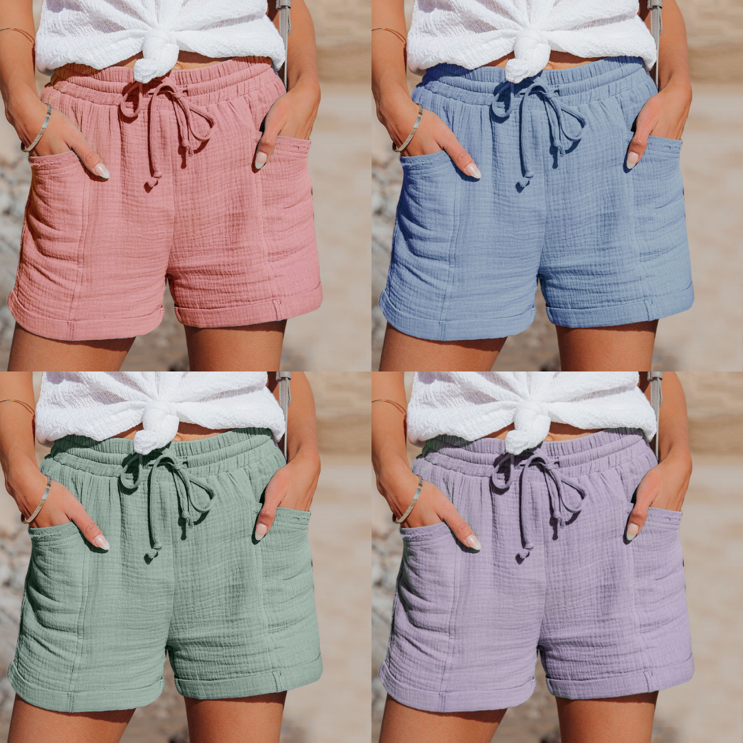 Damernas Sommarshorts Hög Midja Bomull 2