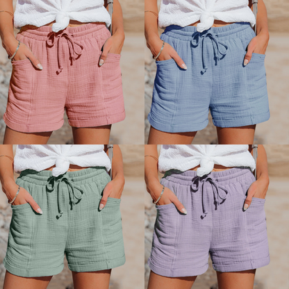 Damernas Sommarshorts Hög Midja Bomull 2