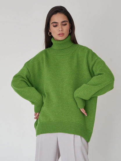 Variant image for Dam Stickad Turtleneck Tröja Löst Passform Vinter-2