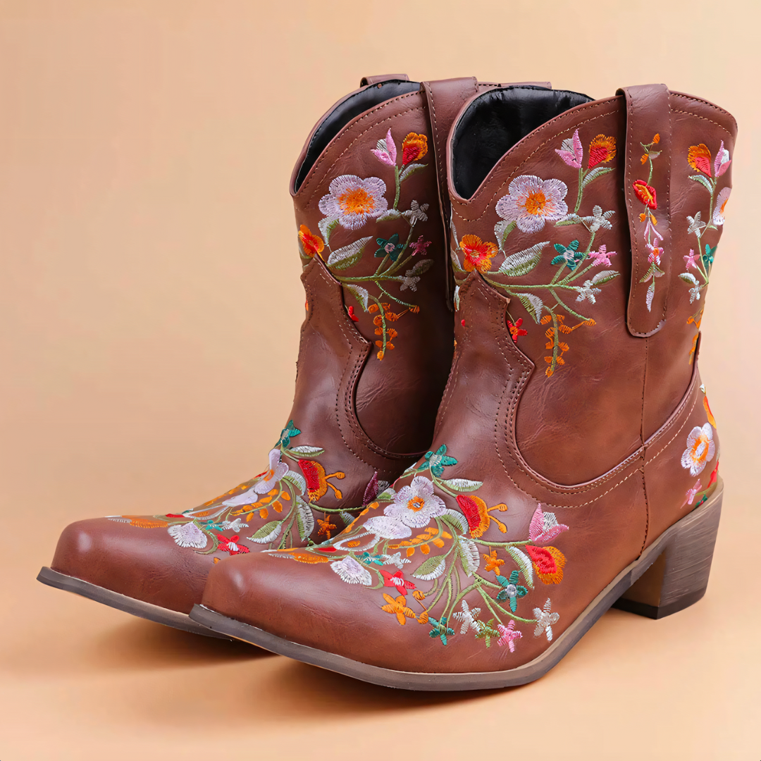 Dam Stövlar Cowgirl Vintage Läder med Hållbar Design-5
