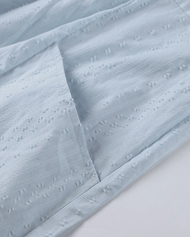 Kvinna A-Line Klänning V-Neck Lätt Material-5