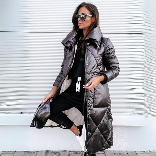 Dam Parkas Längre Elegant Vattenavvisande Polyester-1