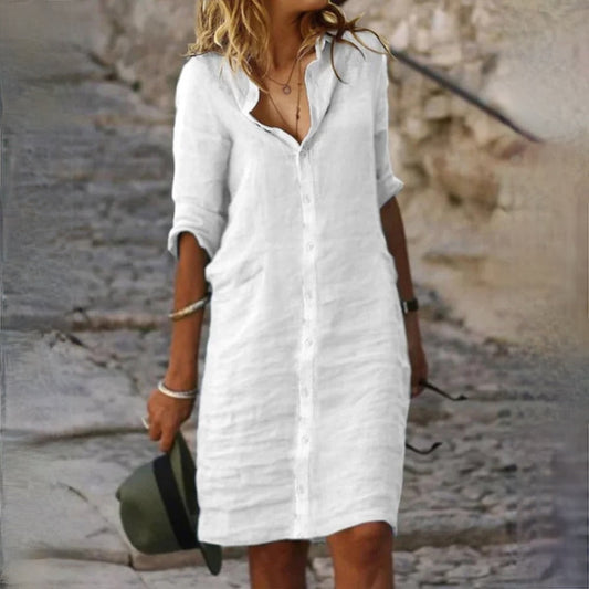 Fina Dam Klänningar Casual Lätt Material Elegant Design-1