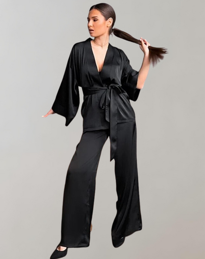 Variant image for Dam Pyjamas Set med Lång Badrock och Sovplagg i Mjukt Material-1