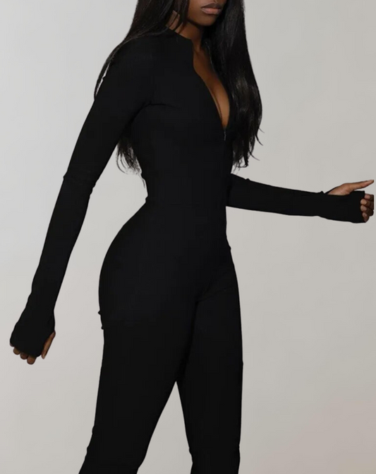 Dam Jumpsuit Bodycon Stretchigt Material Trendig Design-1