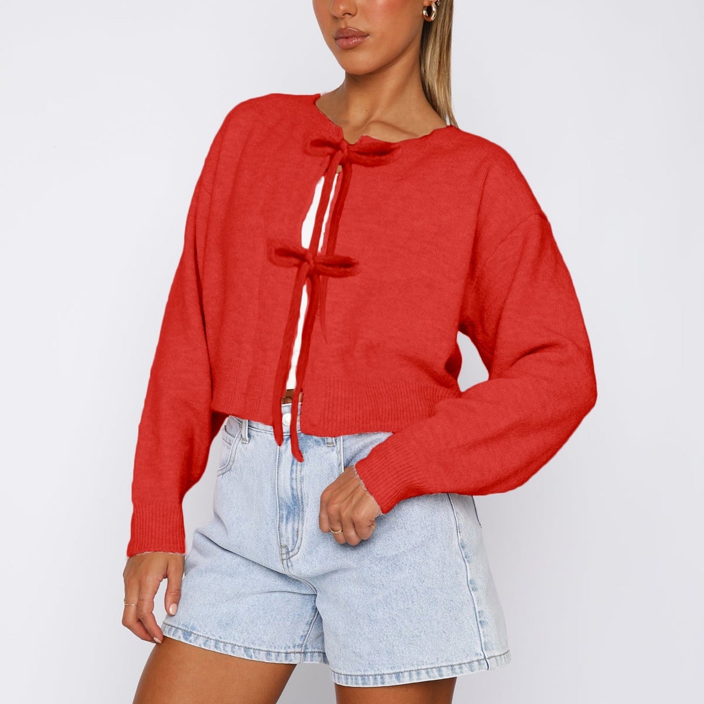 Variant image for Kvinnors Tröja Kort Lång Ärmar Mjuk Akryl Nylon Polyester-17