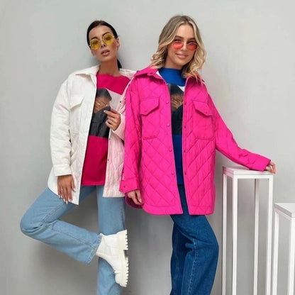 Damjacka Quiltad med Midjebälte i Polyester-5