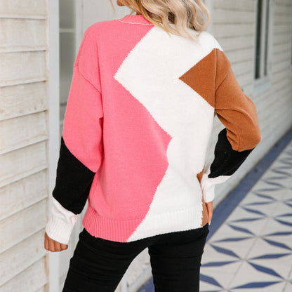 Herr Tröja Casual Patchwork Lång Ärme Bomull Polyester-3