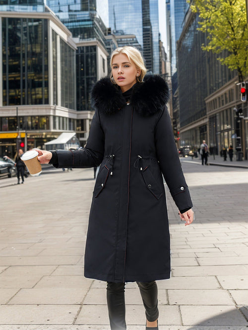 Dam Vinterparkas 3-i-1 Fleece Polyester med Konstpälsdetaljer-1