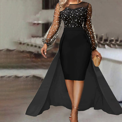 Variant image for Maxiklänning Dam Transparenta Ärmar Elegant Polyester-1