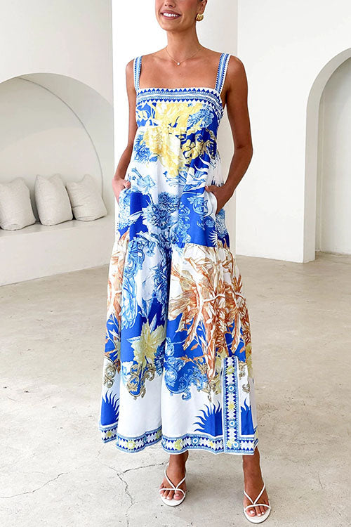 Variant image for Dam Maxi Klänning med Sidoslits och Väskor i Bomull och Polyester-1