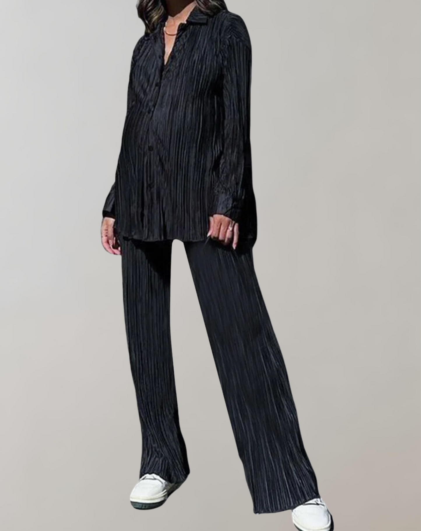 Kvinnors Byxor och Toppset Mjukt Tyg Elegant Design-1