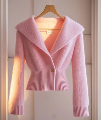 Kvinnojacka Knappstängning Ull Klassisk-2