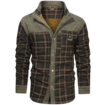 Variant image for Herr Flanelljacka Randig Varm Högkvalitativ Flanell-13