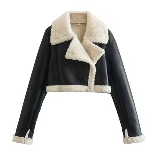Kort Jacka Dam Syntetisk Fiber Elegant Modern Passform-1