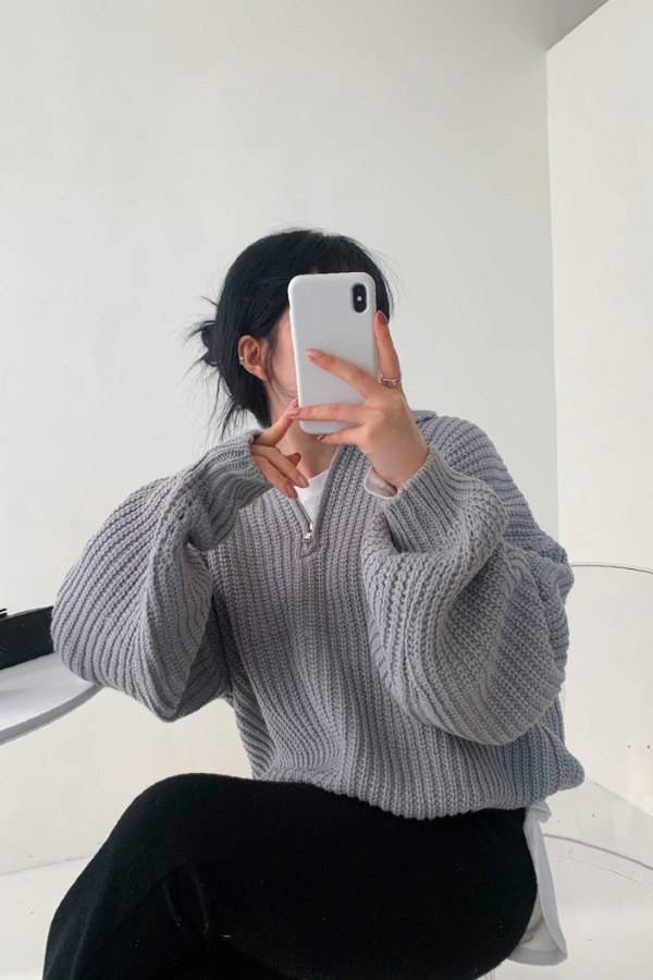 Variant image for Herrpullover Dragkedja Mjuk Fleece Avslappnad Snitt-2