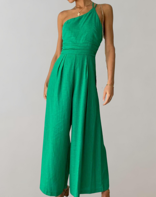 Sommarklänning Dam Axellös Diagonal Design Högkvalitativt Tyg-1