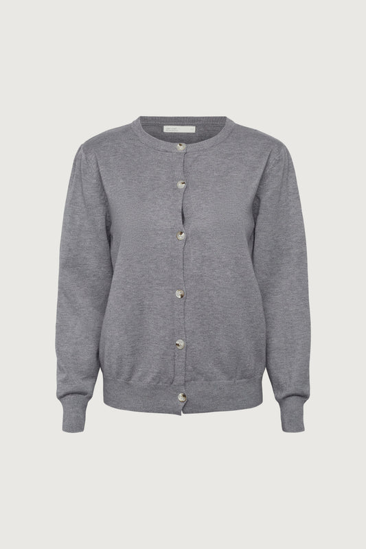Lång Kofta Dam Mjuk Akryl Enfärgad Cardigan-1