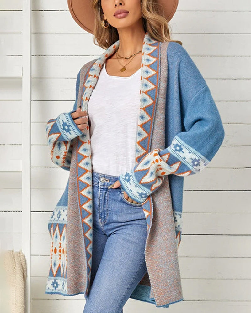 Damjacka Oversized Med Utskrift i Bomullsblandning 2