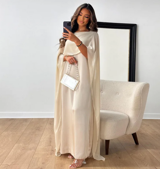 Dam Långklänning Satin Elegant för Fest och Bröllop-1