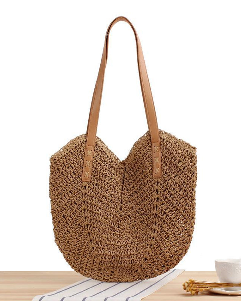 Variant image for Kvinnors Strandväska Boho Halm Handgjord Polyester-2