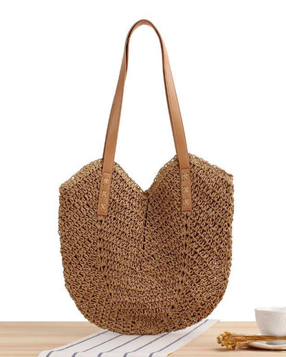 Variant image for Kvinnors Strandväska Boho Halm Handgjord Polyester-2