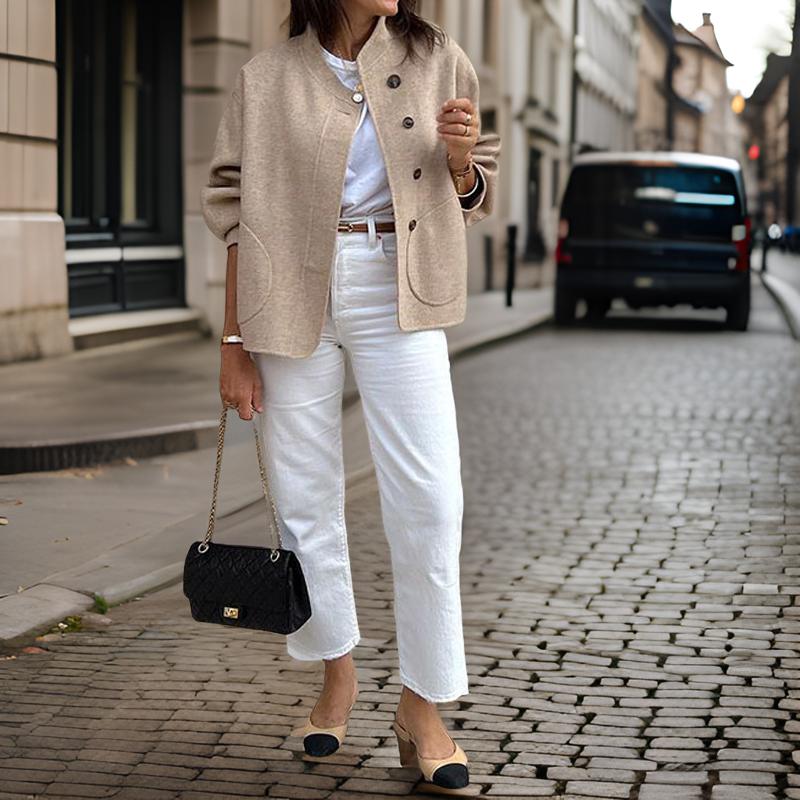 Dam Kappa Vintage Chic Enkel Design Högkvalitativt Tyg-3