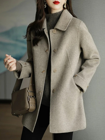 Lång Trenchcoat Dam Med Midjeband Polyester Khaki-4