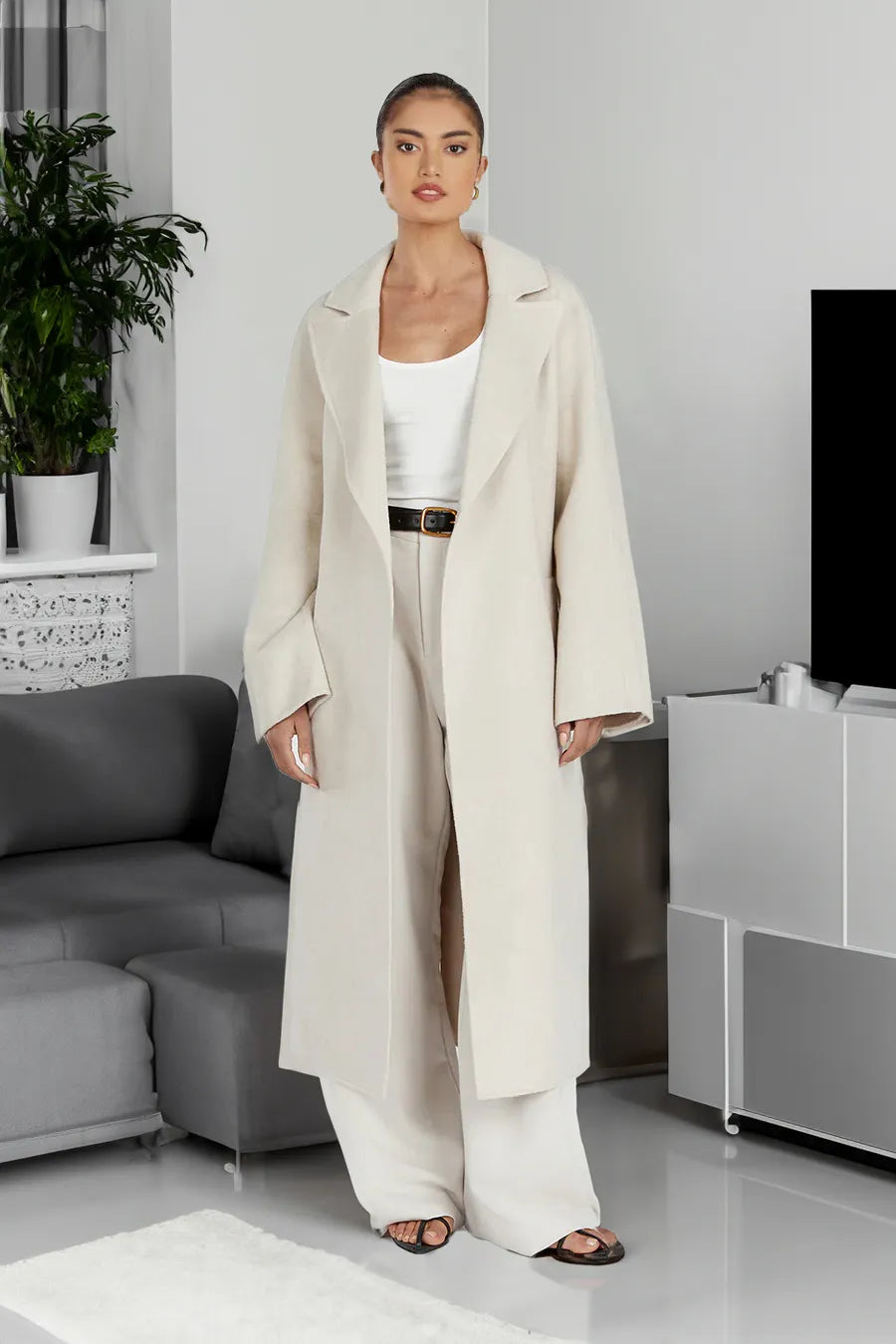 Kvinnors Trenchcoat Lång Oversized Polyester 2
