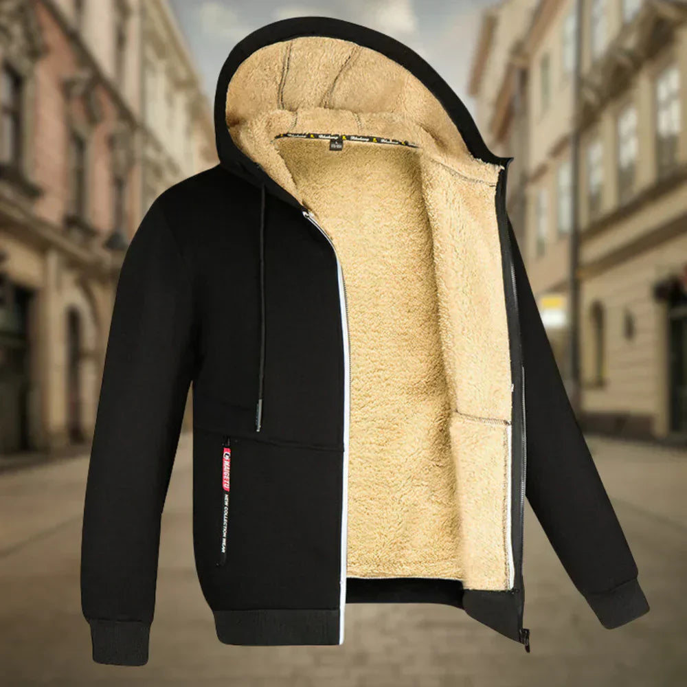 Herr Hoodie Fleece Modern Avslappnad Passform 100% Polyester-2