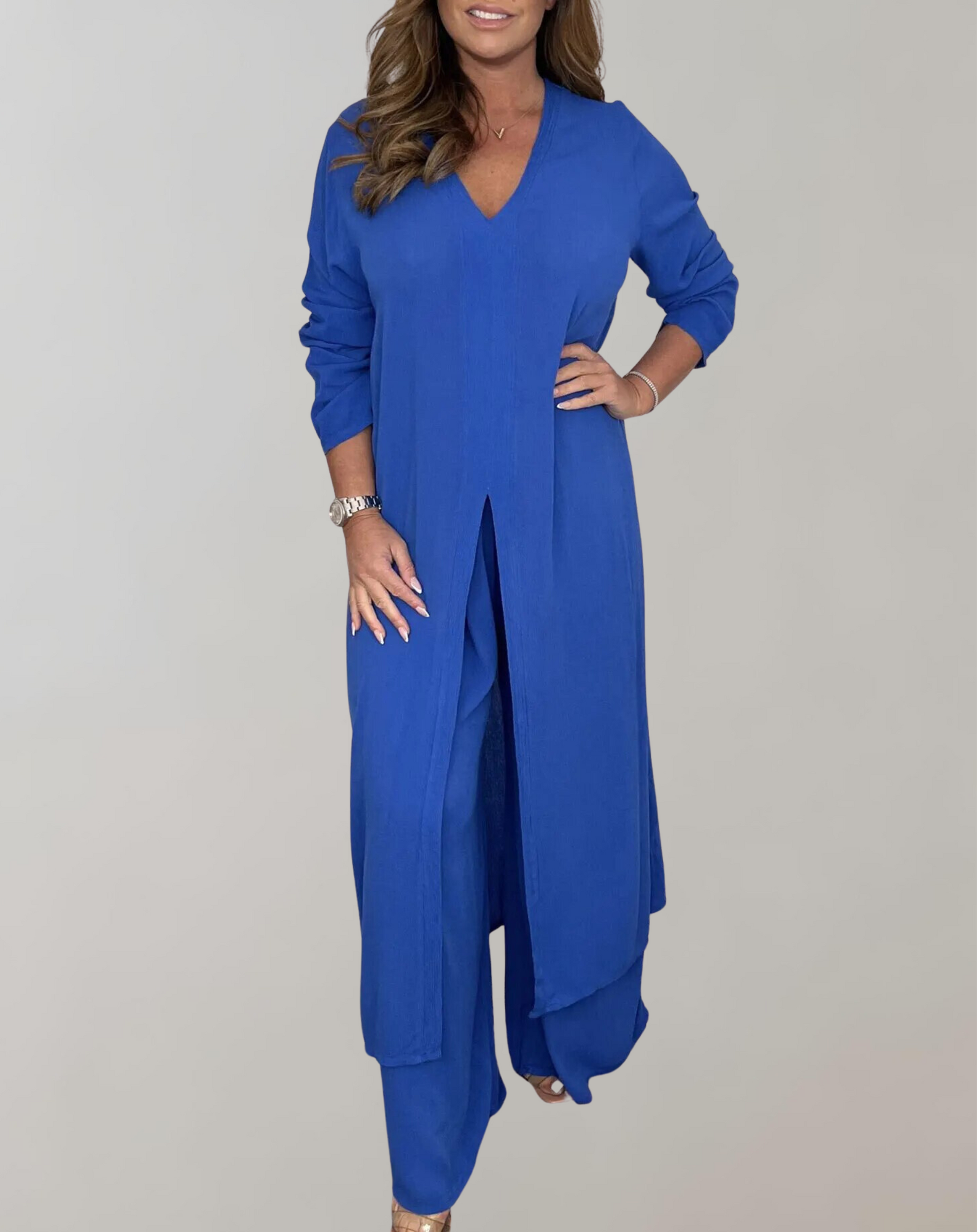 Variant image for Damer Lång Topp Hög Slits Polyester-5