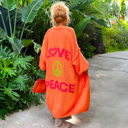 Lång Jacka Dam Färgglad Bomull Elegant Design-1