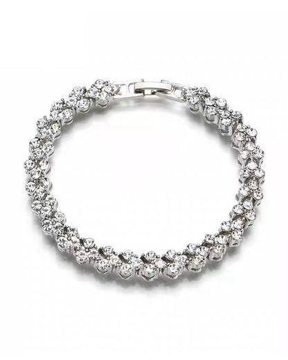 Kvinnors Tennisarmband Silver med Hjärt-Zirkoniumstenar Elegant Design-5