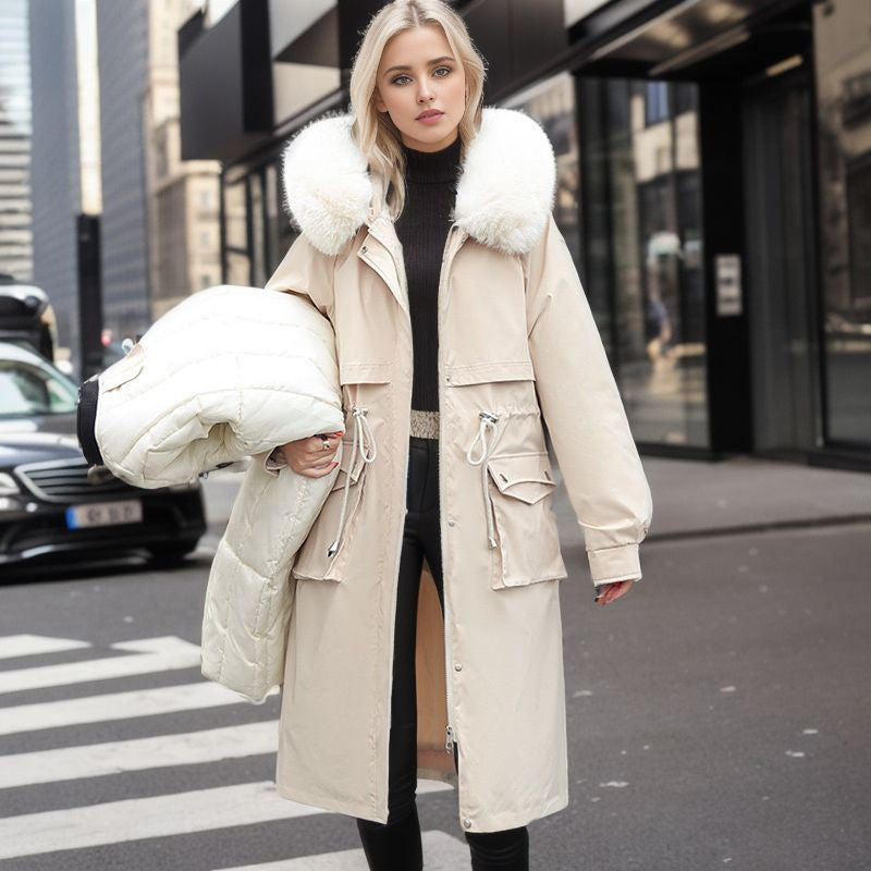 Variant image for Vinterparkas Dam Avtagbar Inre Jacka i Bomull med Konstgjord Pälskrage-2