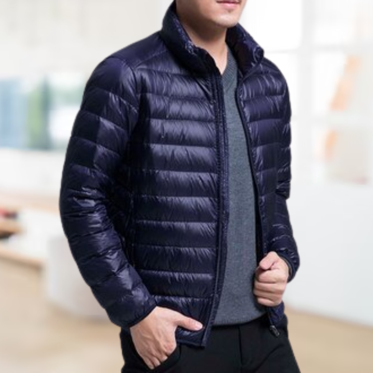 Superleichte Damenjacke mit klassischem Kragen aus Polyester für Herbst und Winter – leichte und bequeme Jacke für Damen 5