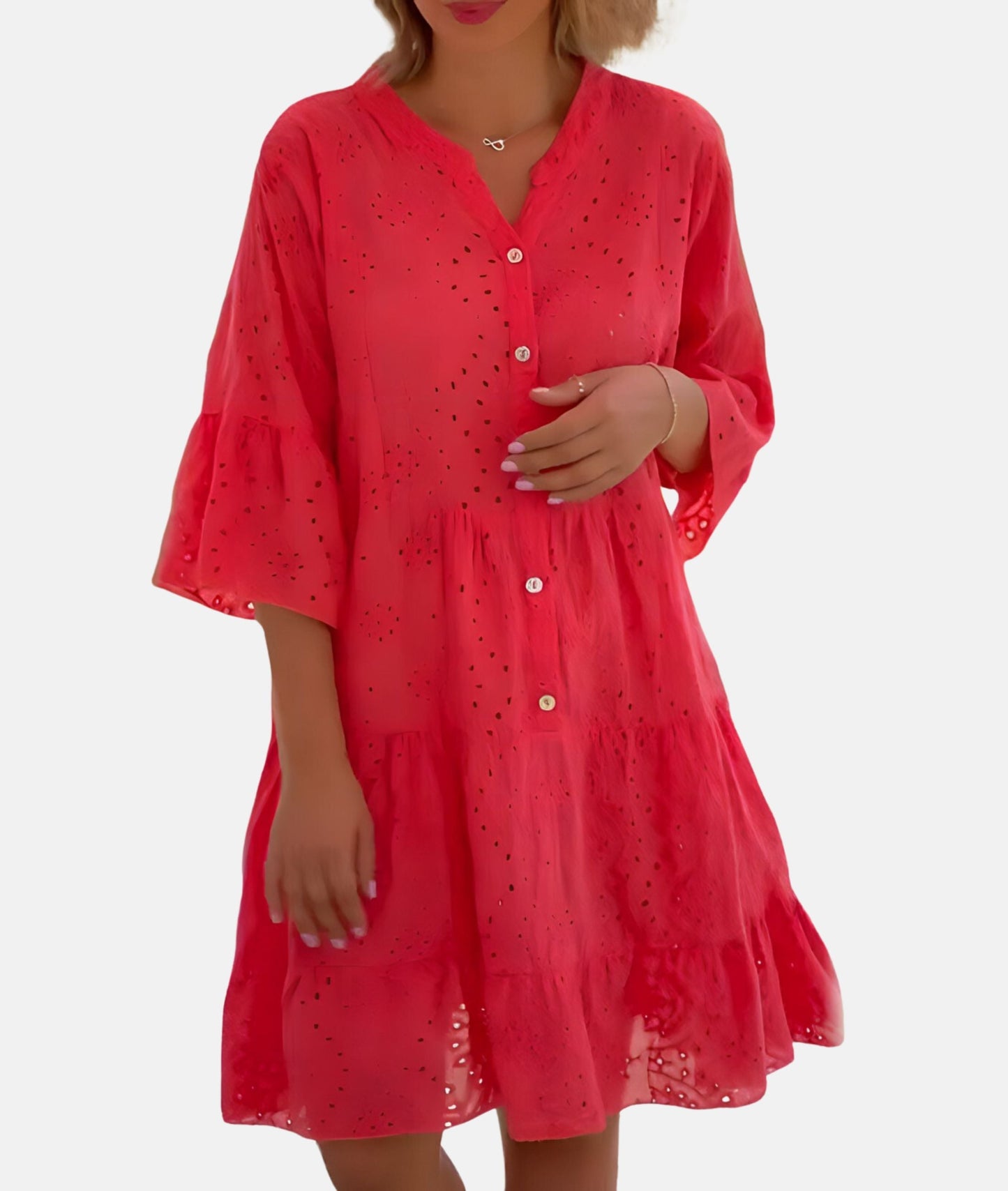 Variant image for Fina Dam Klänningar Med Ögonbroderi Lätt Polyester-1