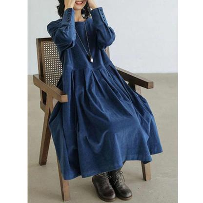 Kvinnors Avslappnad Klänning Mjuk Bomullsmix-1