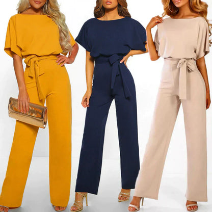 Kvinnors Jumpsuit Justerbart Bälte Bomull/Polyester-2