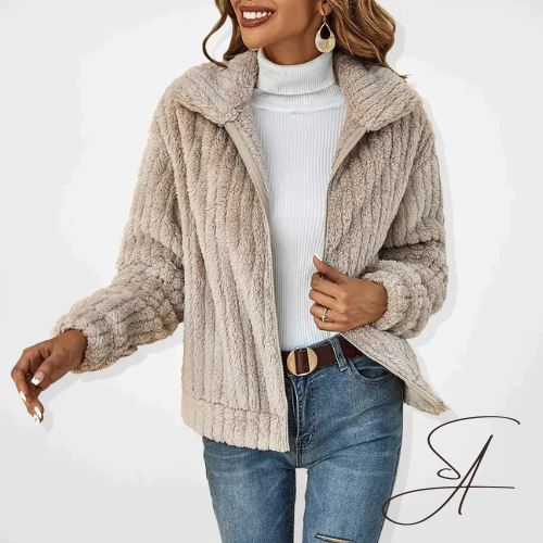Höstkardigan för Dam i Plysch – Avslappnad Passform, Mjuk och Eleganta Design för Kalla Dagar 1