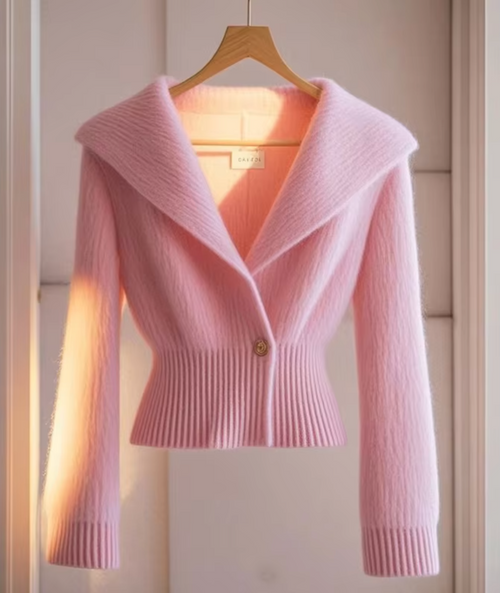 Kvinnojacka Knappstängning Ull Klassisk-1