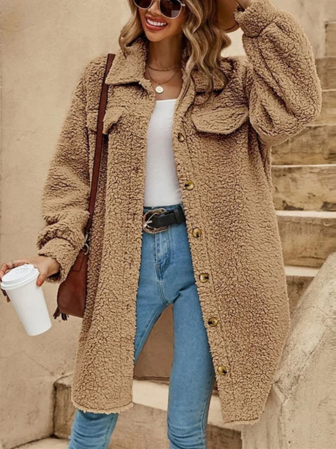 Variant image for Dam Ulljacka Tjock Höst Vinter 100% Ull Elegant Design-1