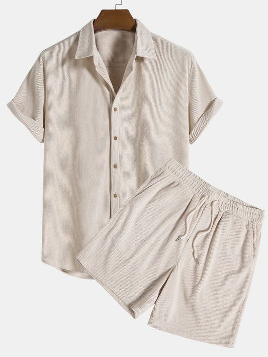 Herr Sladdskjorta och Shorts i Första Klassens Material för Sommar-1